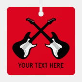 スクエアカスタムメタルのギタークリスマスツリーオーナメント メタルオーナメント (正面)