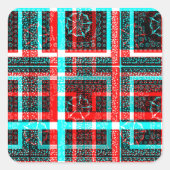 スクエアカラフルメーズ幾何市松模様にパター スクエアシール (正面)