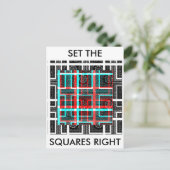 スクエアカラフルメーズ幾何市松模様にパター ポストカード (スタンド正面)