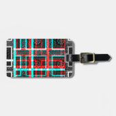 スクエアカラフルメーズ幾何市松模様にパター ラゲッジタグ (正面横)