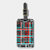 スクエアカラフルメーズ幾何市松模様にパター ラゲッジタグ (正面縦)