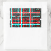 スクエアカラフルメーズ幾何市松模様にパター 長方形シール (バッグ)