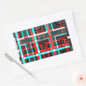 スクエアカラフルメーズ幾何市松模様にパター 長方形シール (封筒)