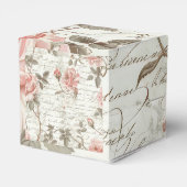 スクエアギフトボックス – ピンクローズデザイン フェイバーボックス (裏面サイド)