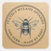 スクエアクラフトヴィンテージハニーラベル スクエアシール (正面)