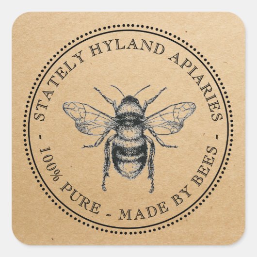 スクエアクラフトヴィンテージハニーラベル スクエアシール (正面)