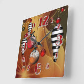 スクエアクリスマスボーブル時計 スクエア壁時計 (傾斜)