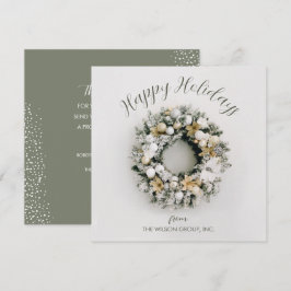 スクエアクリスマスリースBusiness Thank You シーズンカード