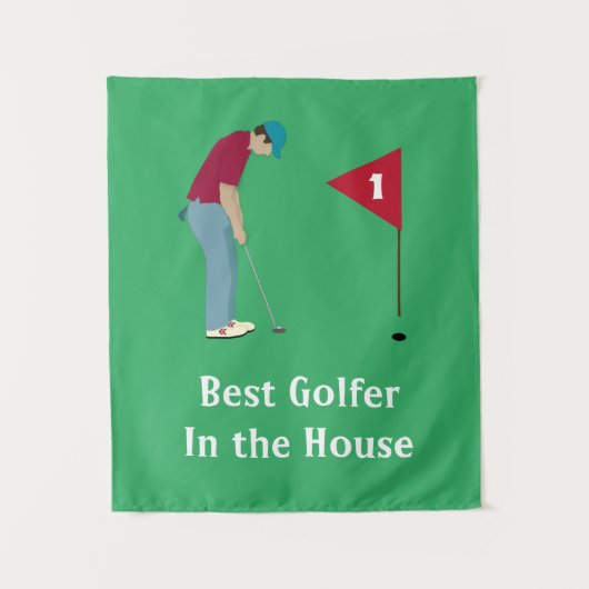 スクエアゴルファーのパッティング タペストリー (正面)