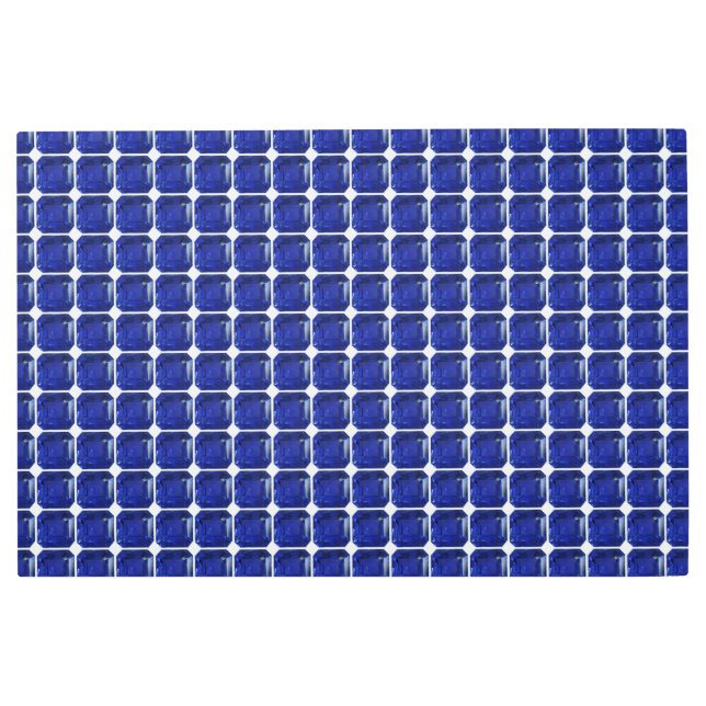 スクエアサファイアジェムストーンブルー メタルプリント (正面)