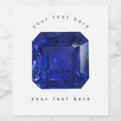スクエアサファイアジェムストーンブルー ワインラベル (シングルラベル)