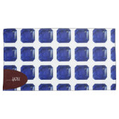 スクエアサファイアジェムストーンブルー 枕カバー (正面右)