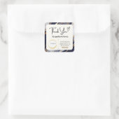 スクエアサンキュービジネスステッカー – 大理石デザイン スクエアシール (バッグ)