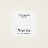 スクエアサンキューホワイトシンプルイヤリングディスプレイカード (正面)