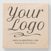 スクエアサンドストーンコパーソナライズされたースターカスタムロゴ ストーンコースター (正面)