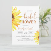 スクエアサンフラワーフィールドズブライダルシャワー 招待状 (スタンド正面)