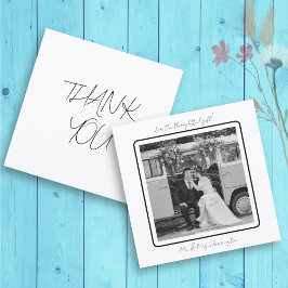 スクエアシンプルサンキュー結婚の写真カード サンキューカード