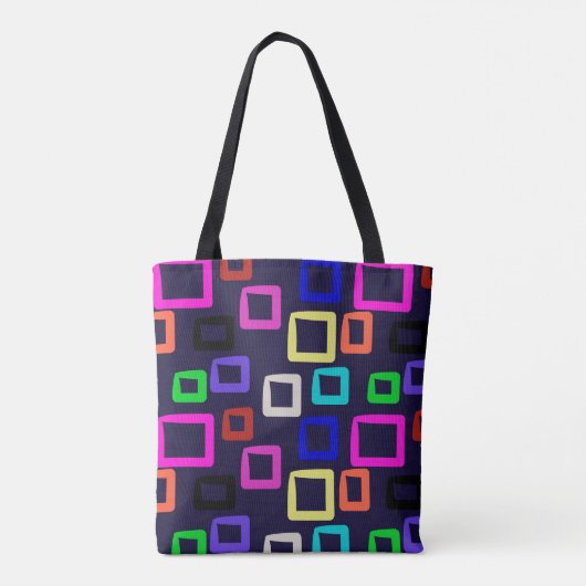 スクエアジオメト絵画リのシームレスなデザイングラフィック トートバッグ (裏面)