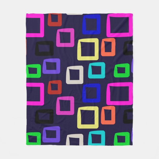 スクエアジオメト絵画リのシームレスなデザイングラフィック フリースブランケット (正面)