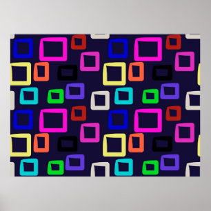 スクエアジオメト絵画リのシームレスなデザイングラフィック ポスター
