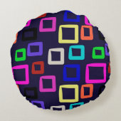 スクエアジオメト絵画リのシームレスなデザイングラフィック ラウンドクッション (裏面)