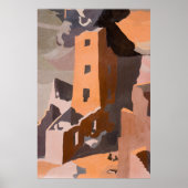 スクエアタワーハウスアットメサヴェルデ,コロラド ポスター (正面)