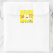 スクエアタートルラブイエローステッカー スクエアシール (バッグ)