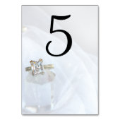 スクエアダイヤモンドリングや輪とピラークリスタル結婚ズ テーブルナンバー (裏面)