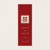 スクエアダブルハピネス中国の結婚式の引き出物ラベル (正面)