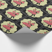 スクエアダンサー赤いチェックを着たカントリーダンサー ラッピングペーパー (角)