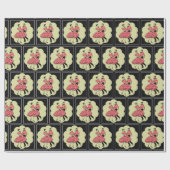 スクエアダンサー赤いチェックを着たカントリーダンサー ラッピングペーパー (フラット)