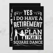 スクエアダンスの退職計画 招待状 (正面/裏面)