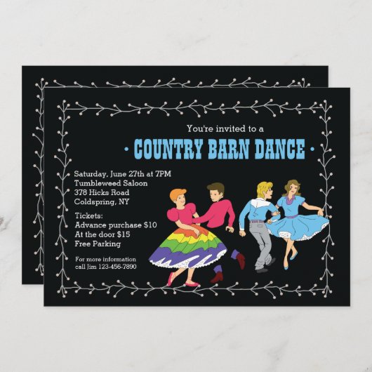 スクエアダンスは招待状と組みます 招待状 (正面/裏面)