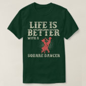 スクエアダンスウェスタン踊りラインダンサー Tシャツ (デザイン正面)