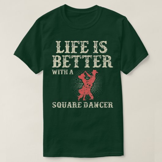 スクエアダンスウェスタン踊りラインダンサー Tシャツ (デザイン正面)