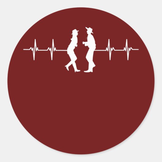 スクエアダンスカウボーイウェスタンダンス先生踊り ラウンドシール (正面)