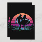 スクエアダンススクエア踊りレトロ 招待状 (正面/裏面)