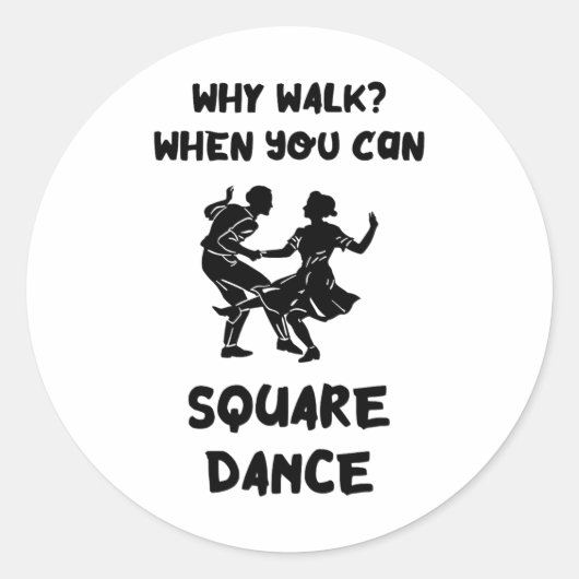 スクエアダンスハウスクウェアダンサースクエア踊り ラウンドシール (正面)