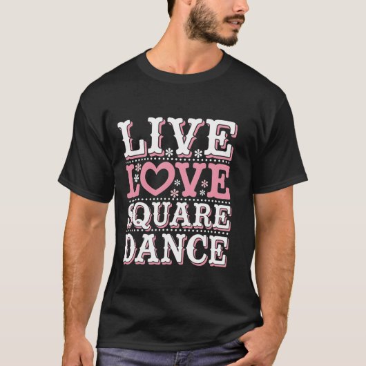 スクエアダンスラブスクエア踊りスクエアダンスギフト Tシャツ (正面)