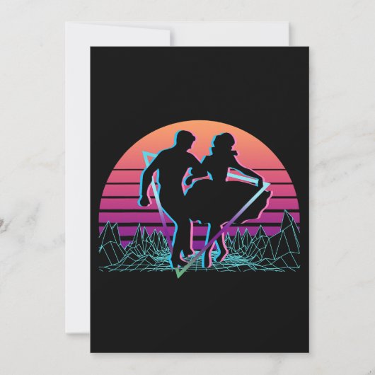 スクエアダンス スクエアダンス レトロ 招待状 (正面)