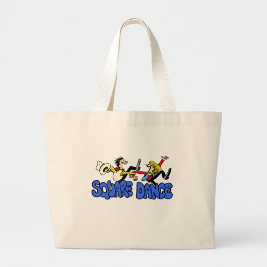 スクエアダンスTシャツとギフト。 ラージトートバッグ (正面)