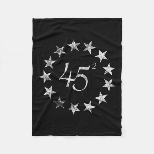 スクエアトランプベッツィロス国旗2020 2024秒針 フリースブランケット (正面)