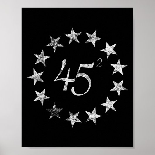 スクエアトランプベッツィロス国旗2020 2024秒針 ポスター (正面)