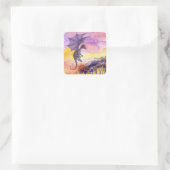 スクエアドラゴンステッカー スクエアシール (バッグ)