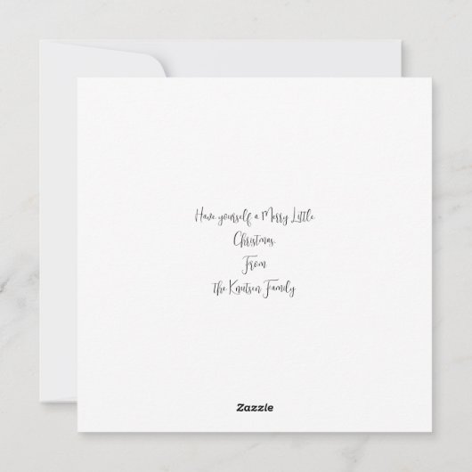 スクエアネイビーブルーリースクリスマスカード シーズンカード (裏面)