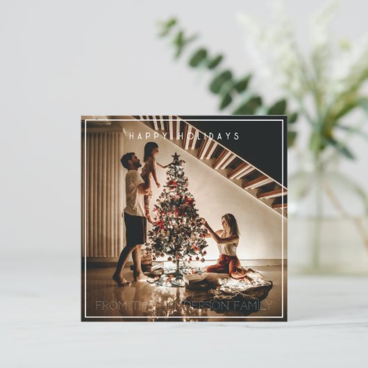 スクエアハッピーホリデーズフォトフラットカード シーズンカード (スタンド正面)