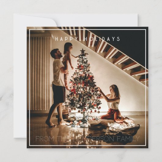 スクエアハッピーホリデーズフォトフラットカード シーズンカード (正面)