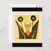 スクエアハンドドラム先住民アメリカンセレモニー ポストカード (正面/裏面)