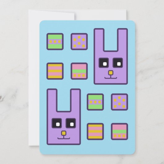 スクエアバニーイースターエッグ狩り招待状 招待状 (裏面)