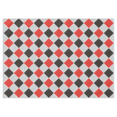 スクエアパターン - 黒 赤 白 + あなたの背景 テーブルクロス (正面(横))